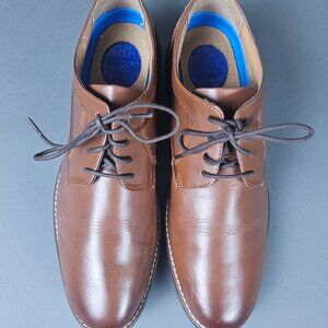Nunn Bush Gel Flex Plain Toe Oxford in Cognac